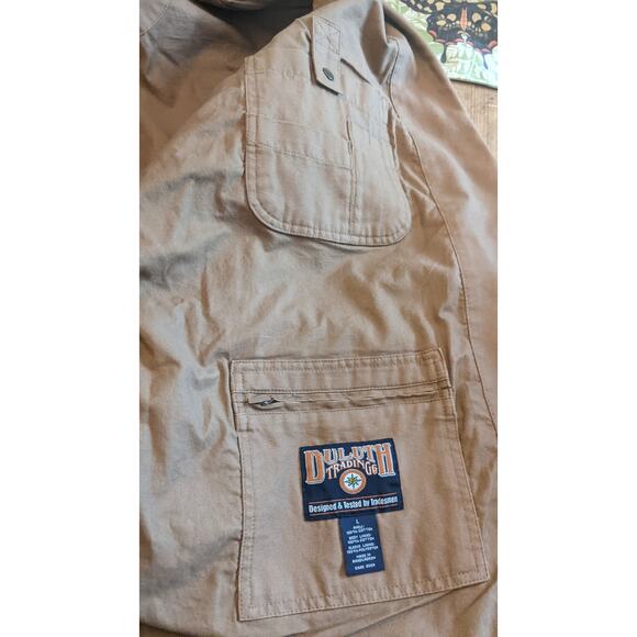 Duluth Trading Co. Brown Canvas Blazer Jacket Coat, LRG, Pockets, Elbow Patches - Picture 11 of 12